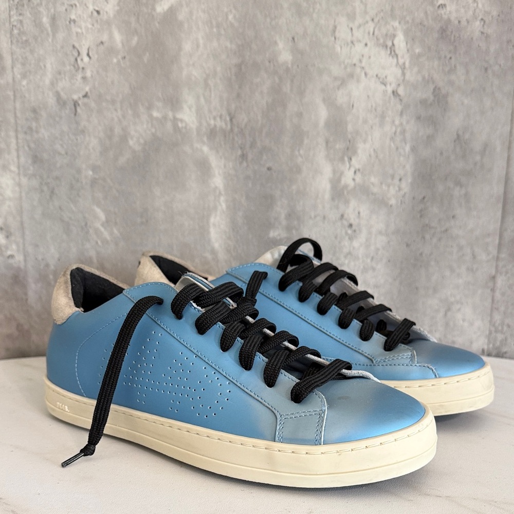P448 John Casual Blue Leather Sneakers - Lightweight Everyday Shoes sz 39